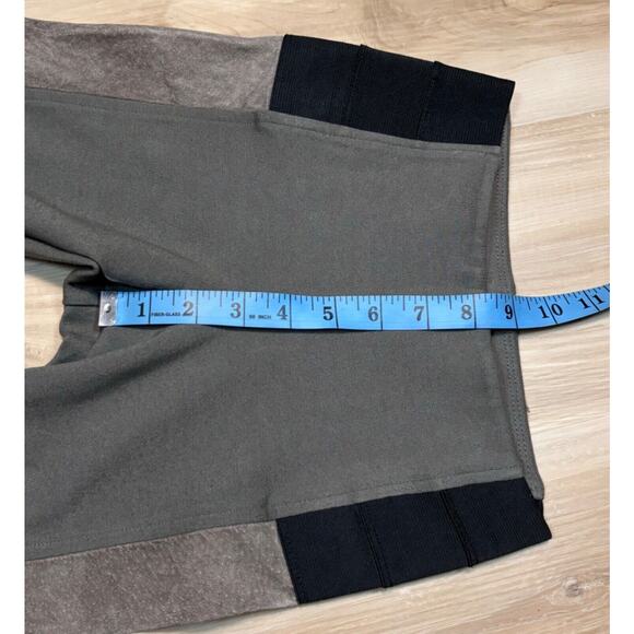 Hale Bob XS Suede Panel Legging Pant Leather Trim Stretch Olive Insm 26” sz XS - Picture 13 of 13